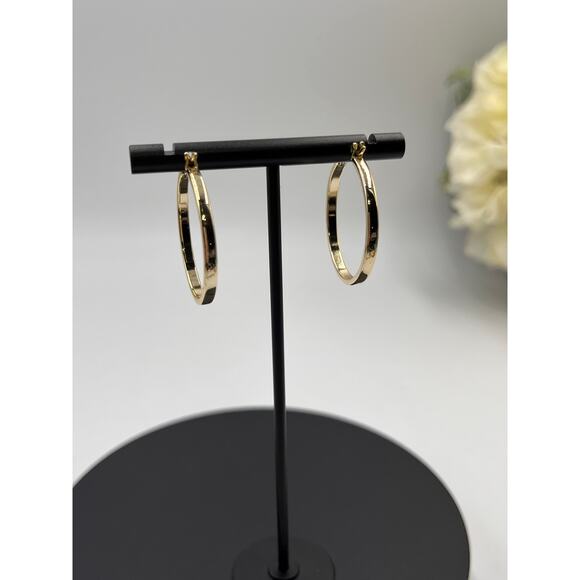 Sterling‎ Silver Vermeil 925 Hoop Pierced Earrings 3mm, 6.1 grams - Picture 5 of 8